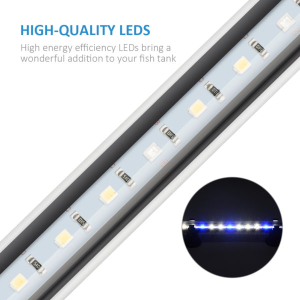8-inch 3W Hidden White with Blue LED Light Stick for Fish Tank NICREW Submersible LED Aquarium Light