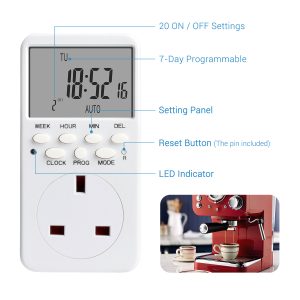 NICREW Digital 7 Day Outlet Timer (1-Pack)